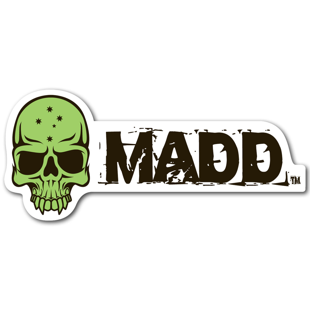 Green Skull Madd Sticker