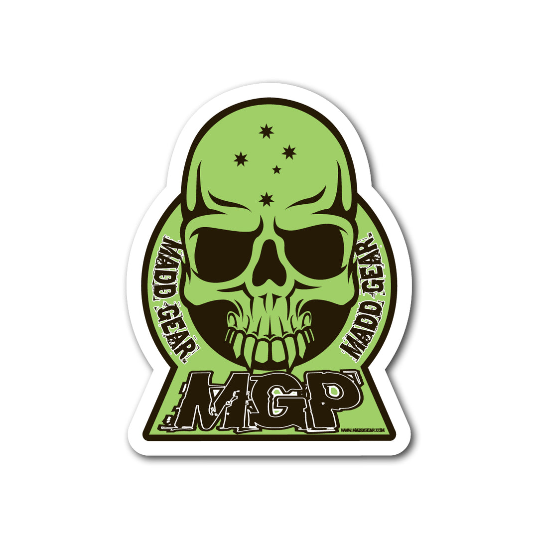 Green MGP Skull Sticker
