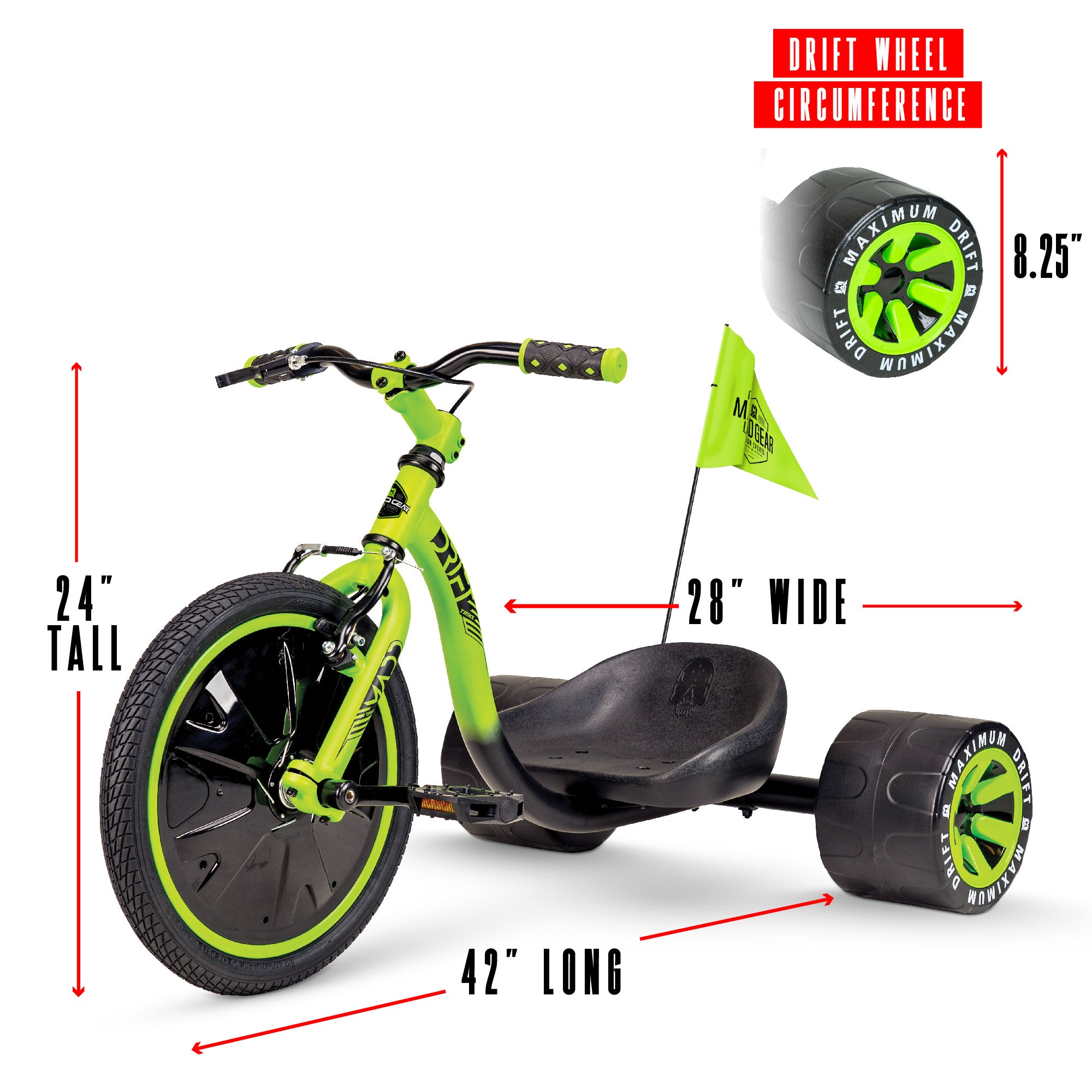 Madd Gear Drift Trike - Black Green – Madd Gear UK