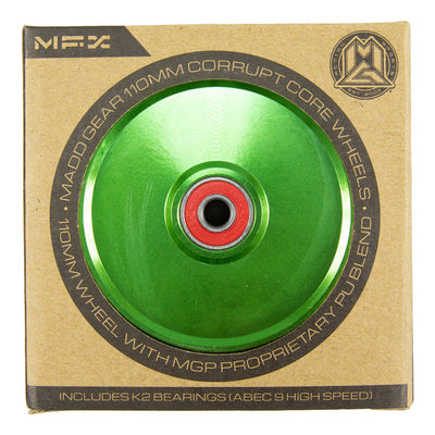 MFX Corrupt Core 110mm Wheels - Green Black