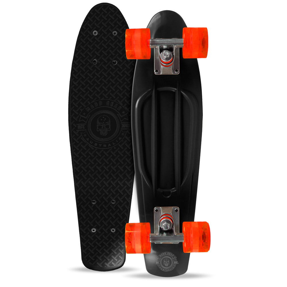 22'' Skins Retro Skateboard - Black Red