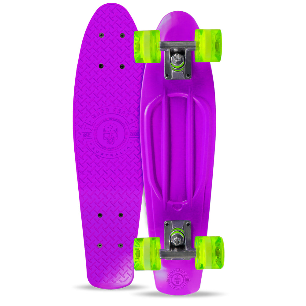 22'' Skins Retro Skateboard - Purple Lime