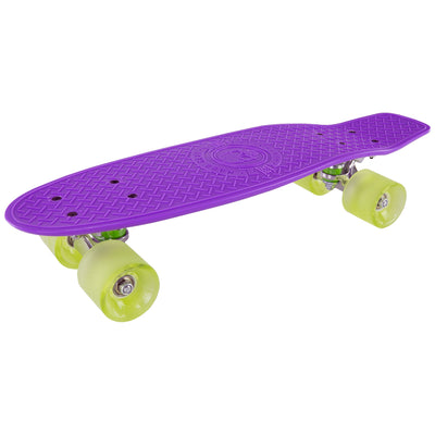 22'' Skins Retro Skateboard - Purple Lime